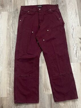 Cherry Los Angeles Double Knee Pants 34x30 Burgundy